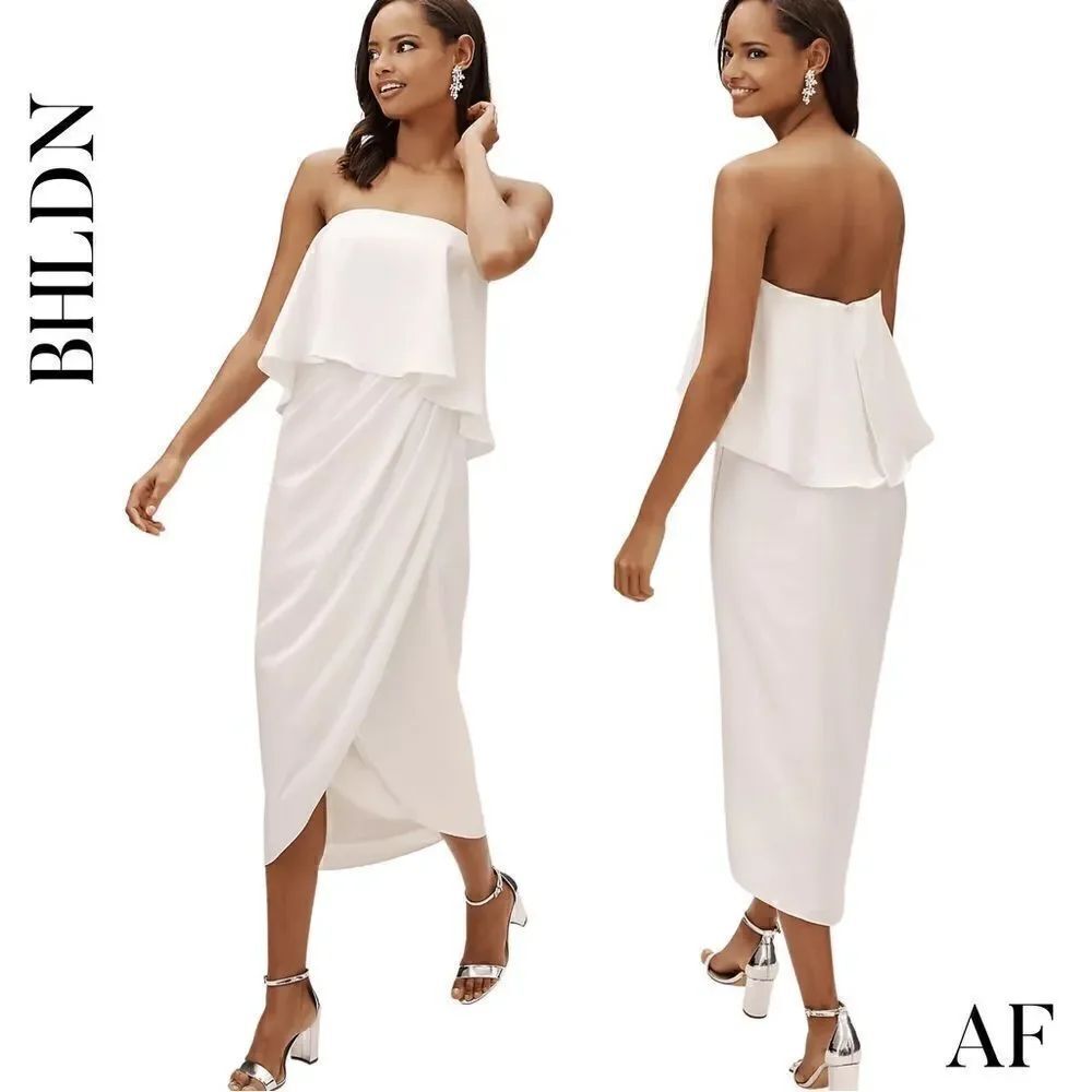 BHLDN KELLI MIDI DRESS IN WHITE NEW SIZE 12